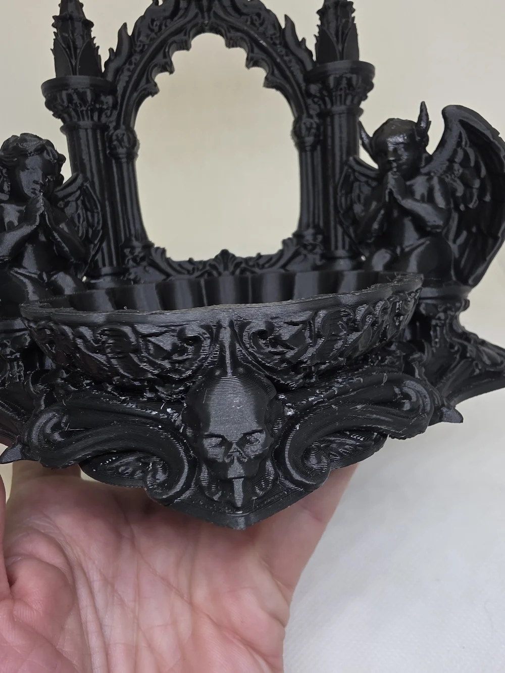 Black Gothic Angel Vanity Soap Dish Jewelry Tray
